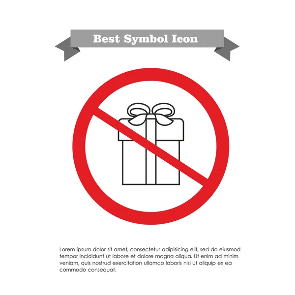 No gift box outline icon — Stock Vector