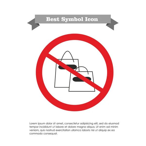 No shopping bags icon — Stock Vector