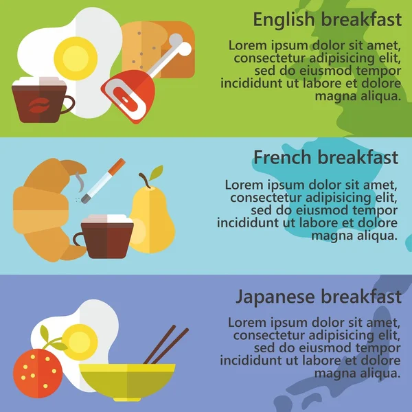 Traditional types of breakfast — ストックベクタ