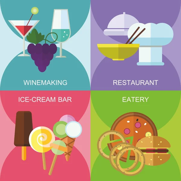 Various public catering places Royalty Free Stock Vektory