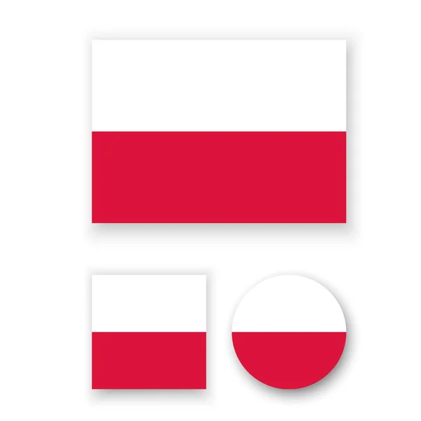 Bandera de Polonia — Vector de stock