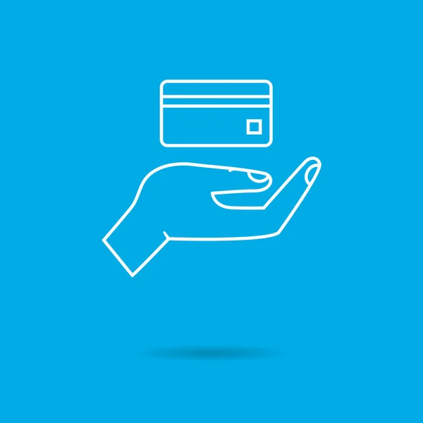 Karta kredytowa na dłoni — Wektor stockowy