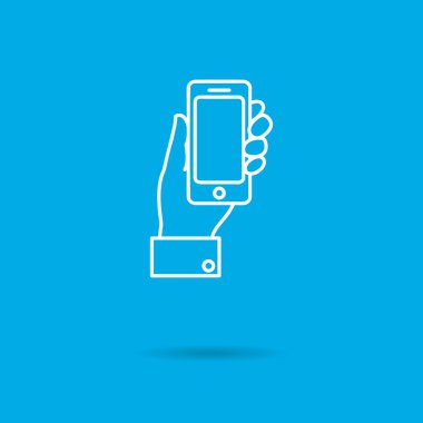 El ele tutuşan akıllı telefon.