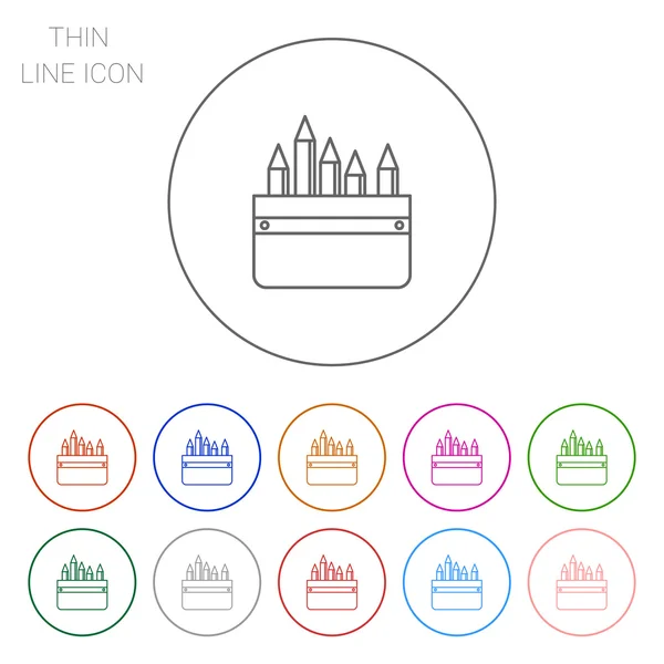 Étui à crayons avec crayons — Image vectorielle