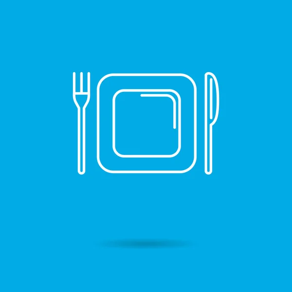 Assiette et couverts — Image vectorielle