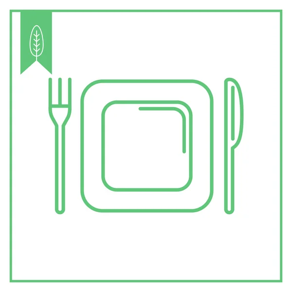 Assiette et couverts — Image vectorielle