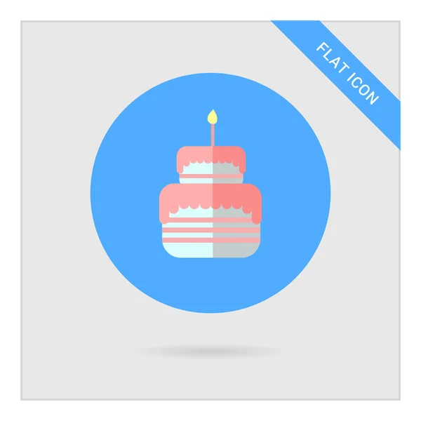 Verjaardag cake pictogram — Stockvector