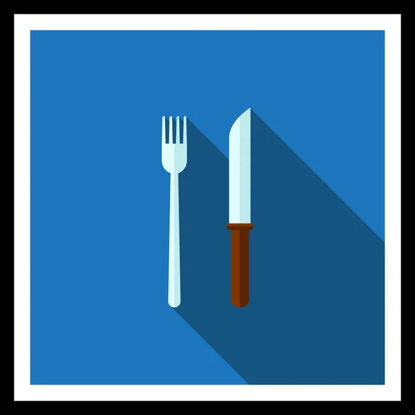Vidlice a ikona nože — Stockový vektor