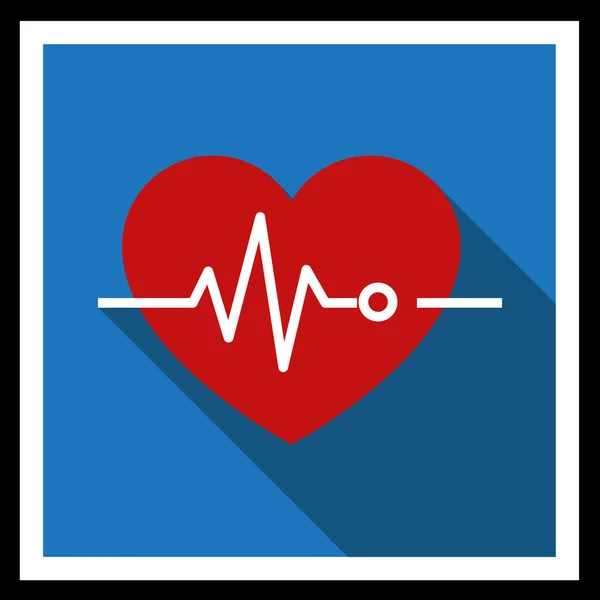 Corazón y electrocardiograma — Archivo Imágenes Vectoriales