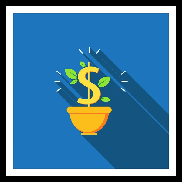 Money tree in pot — Stock Vector