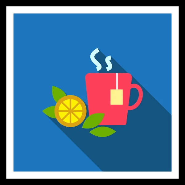 Tee mit Minze und Zitrone — Stockvektor