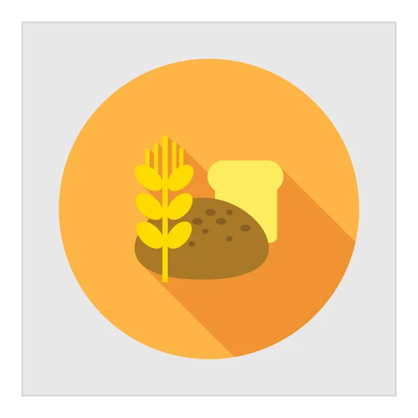 Ícone de pão e trigo — Vetor de Stock