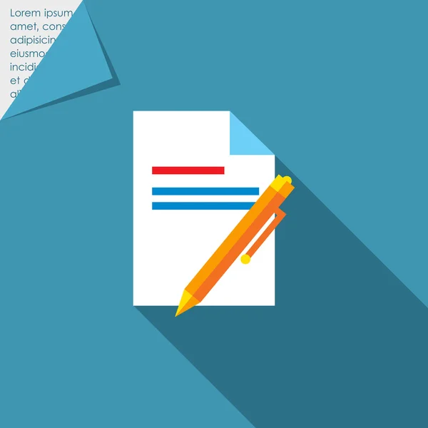 Documento y pluma — Vector de stock