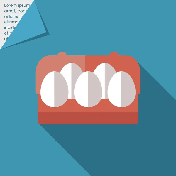 Huevos en envase de cartón — Vector de stock