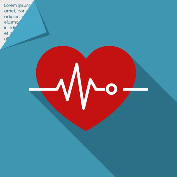 Corazón y electrocardiograma — Archivo Imágenes Vectoriales