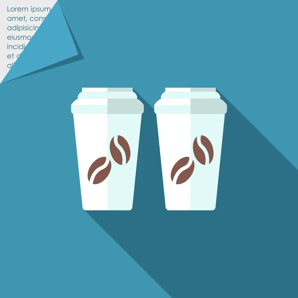 Tek kullanımlık kahve fincanları — Stok Vektör