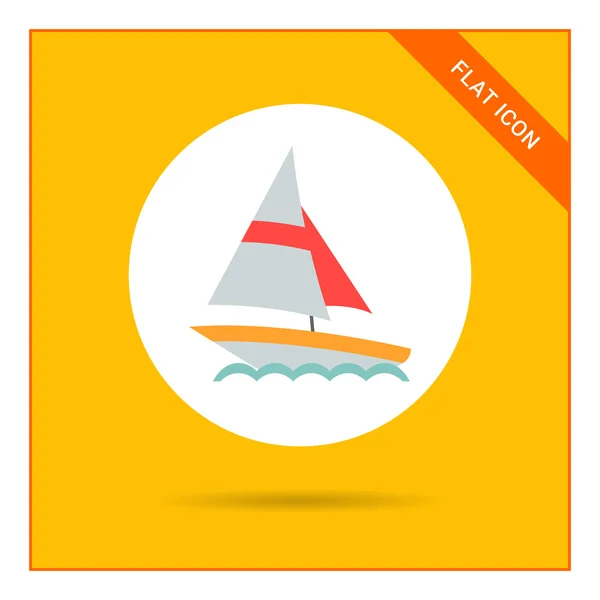 Icono del barco de vela — Vector de stock