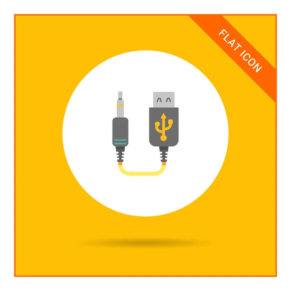 Mini USB to jack cable — Stock Vector