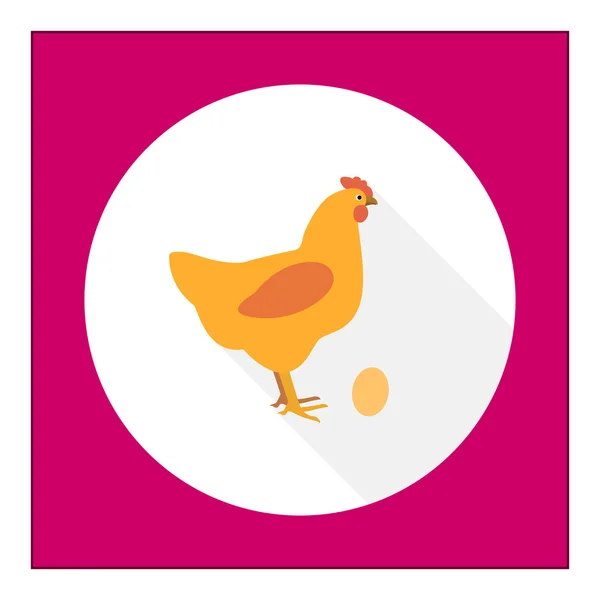 Icono de gallina — Vector de stock