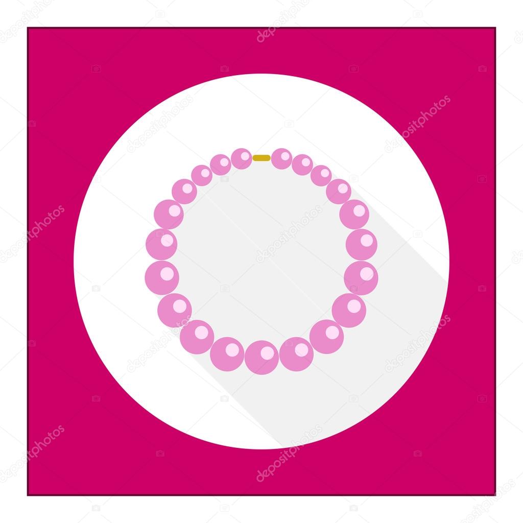 Icon of necklace made of pink beads