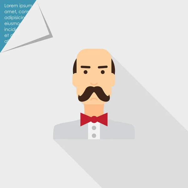 Moustached homem retrato — Vetor de Stock