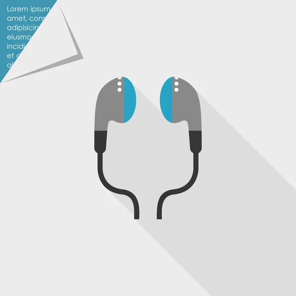 Auriculares en el oído — Vector de stock