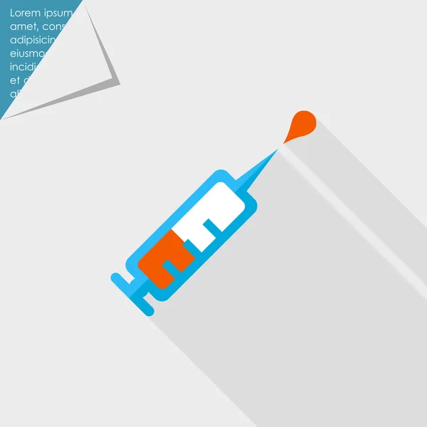 Syringe with droplet — Stock Vector