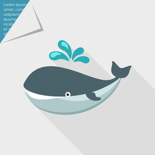 Icono de ballena — Vector de stock