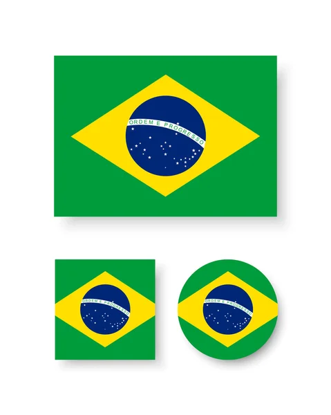 Brazilská vlajka — Stockový vektor