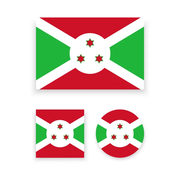 Burundische Flagge — Stockvektor