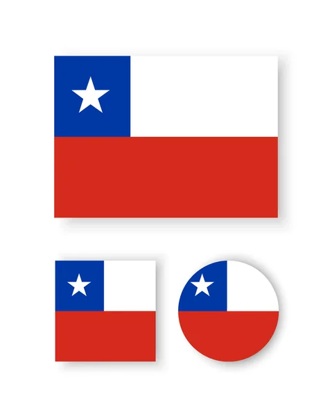 チリの国旗 — ストックベクタ
