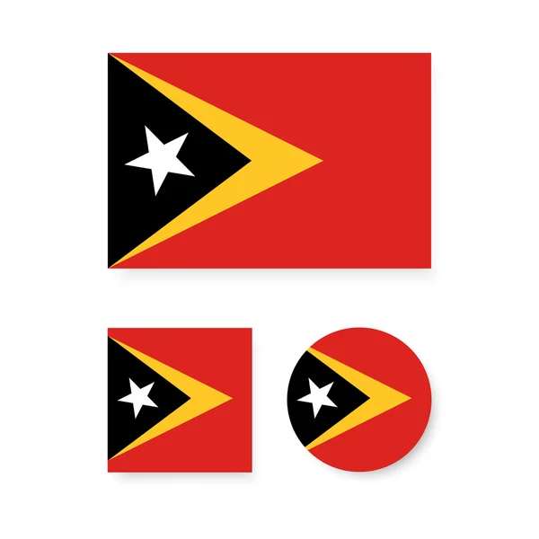Timor Oriental Bandera — Vector de stock