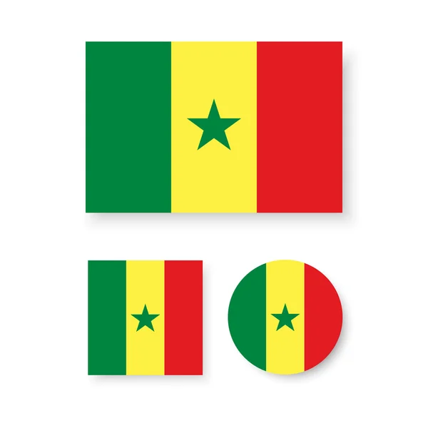 Senegalesische Flagge — Stockvektor