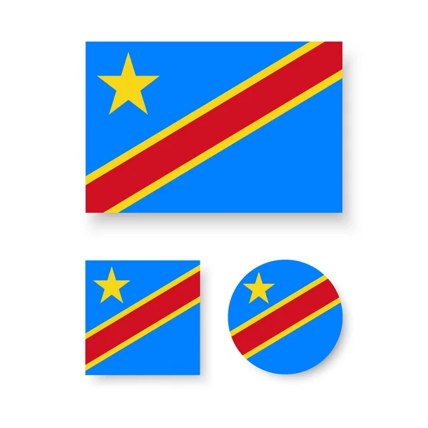 Flagge der demokratischen Republik Kongo — Stockvektor