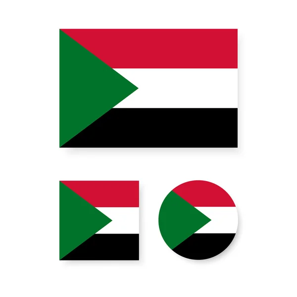 Bandiera Sudan — Vettoriale Stock