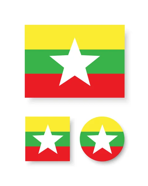 Burma-Flagge — Stockvektor