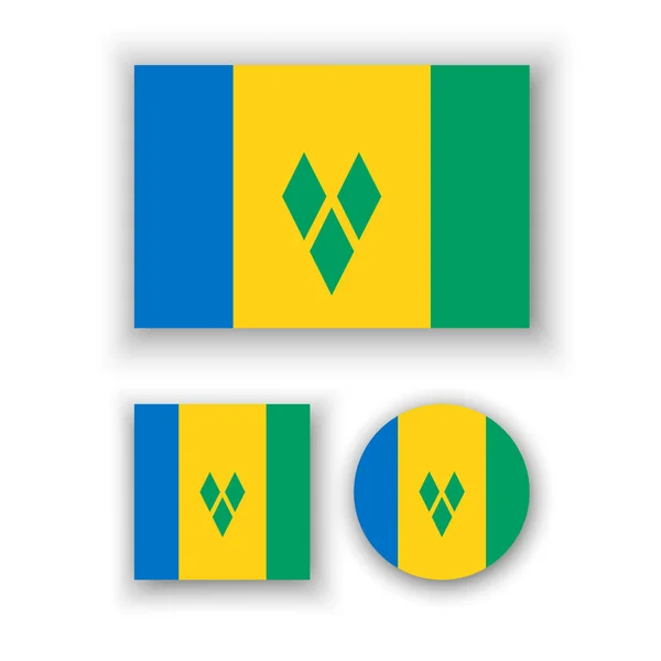 Drapeau de saint vincent et les grenadines — Image vectorielle