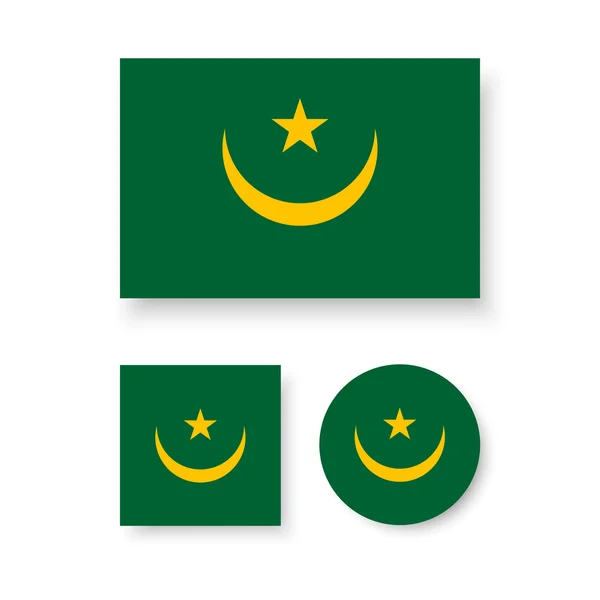 Mauritania Bandera — Vector de stock