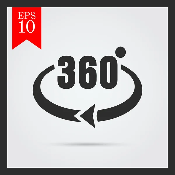 Hoek 360 graden teken — Stockvector