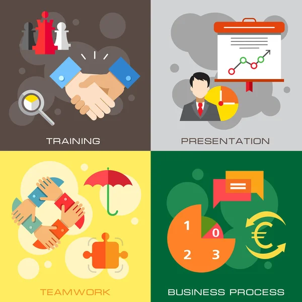Training, presentation, teamwork, process — Stock Vector