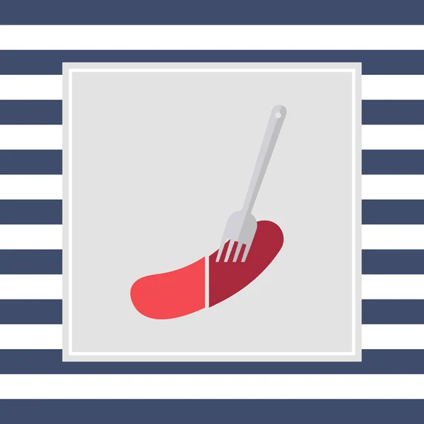 Saucisse à la fourchette — Image vectorielle