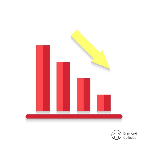 Zmniejsza wykres słupkowy — Wektor stockowy