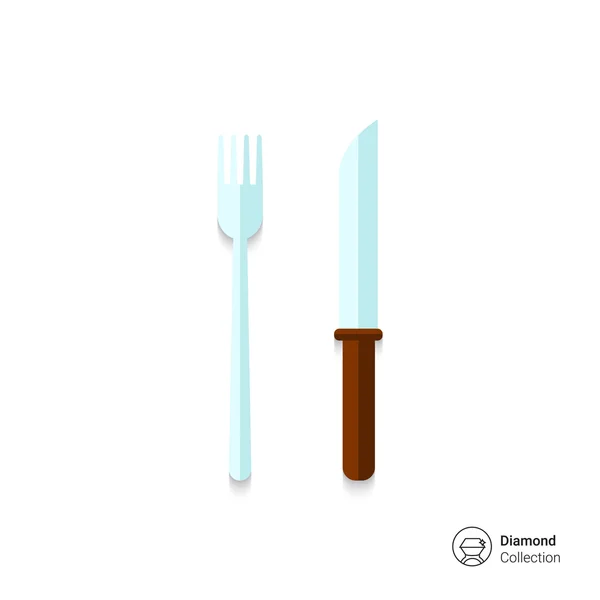 Значок вилки и ножа — стоковый вектор