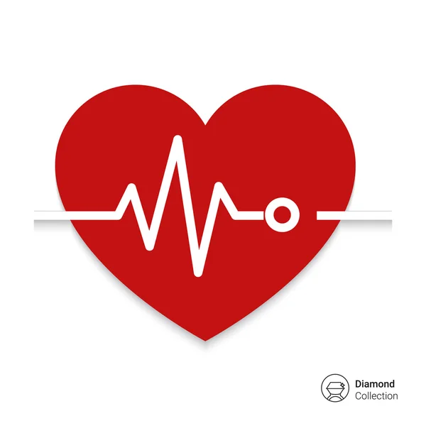 Hart en elektrocardiogram — Stockvector