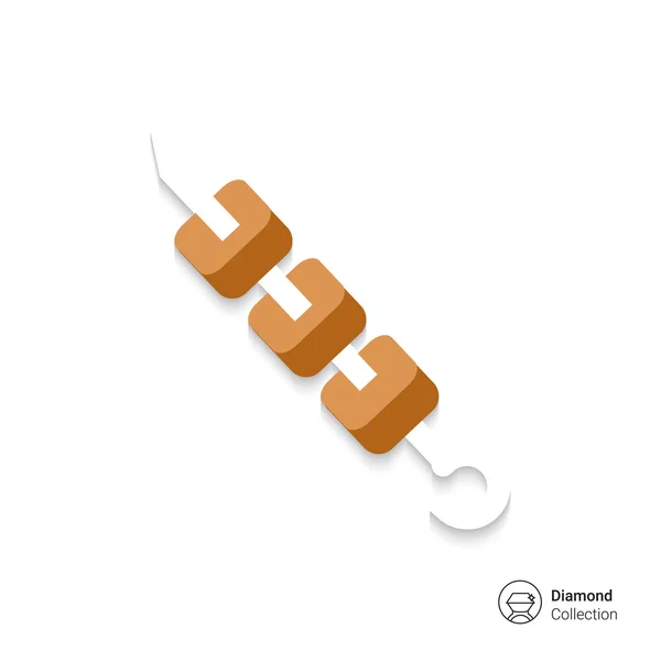 Shish kebab pictogram — Stockvector