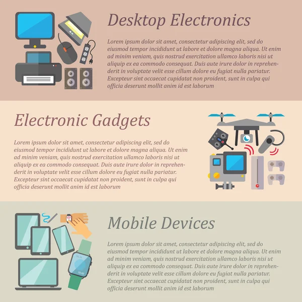 Dispositivi e gadget — Vettoriale Stock