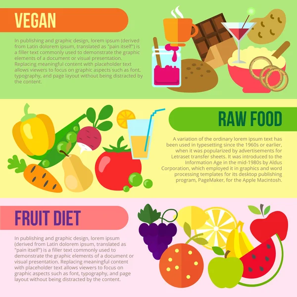Tipi di dieta — Vettoriale Stock