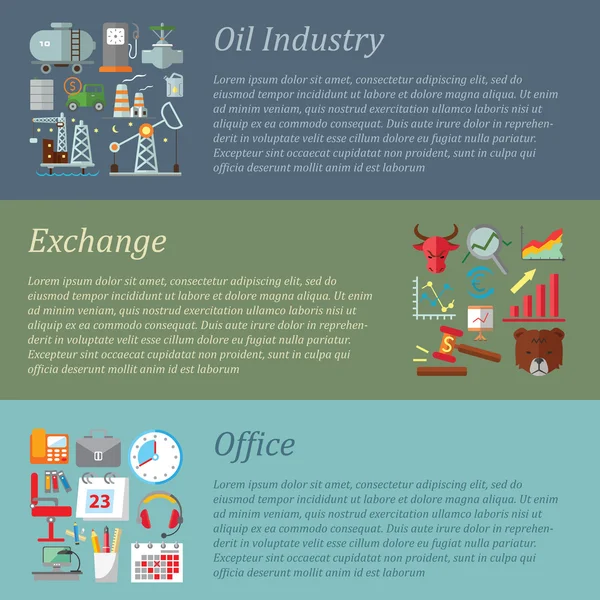 Indústria do petróleo, troca, escritório —  Vetores de Stock