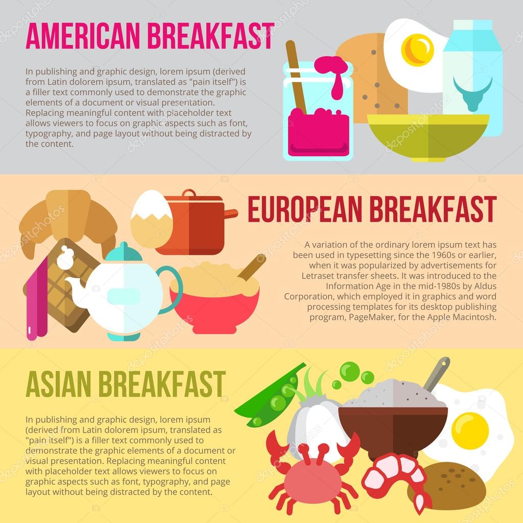 Traditional breakfasts Stock Illustration by ©RedineVector #80451796