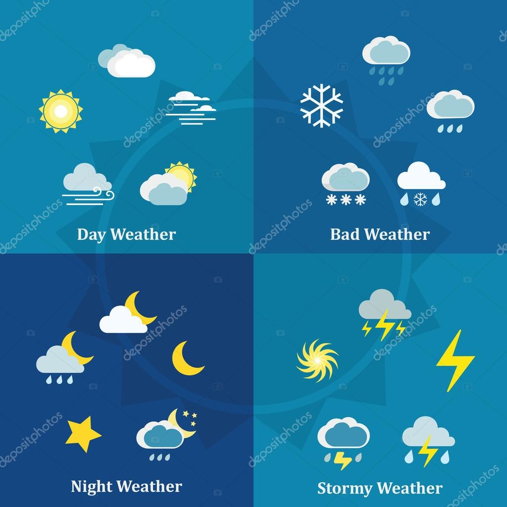 Tipos de clima Imágenes Vectoriales, Gráfico Vectorial de Tipos de clima |  Depositphotos